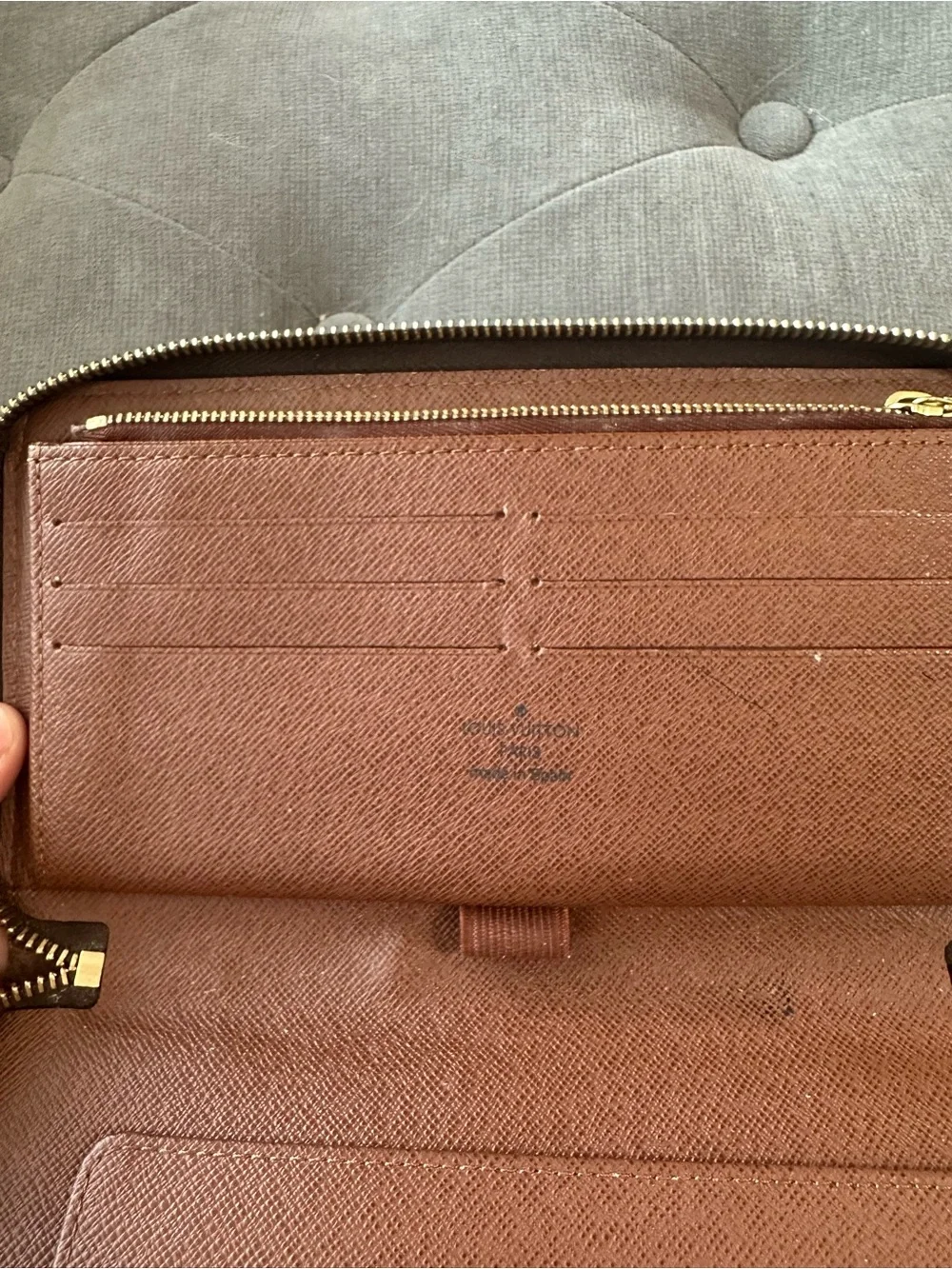 Louis Vuitton Monogram Canvas Zip Wallet in Brown and Gold